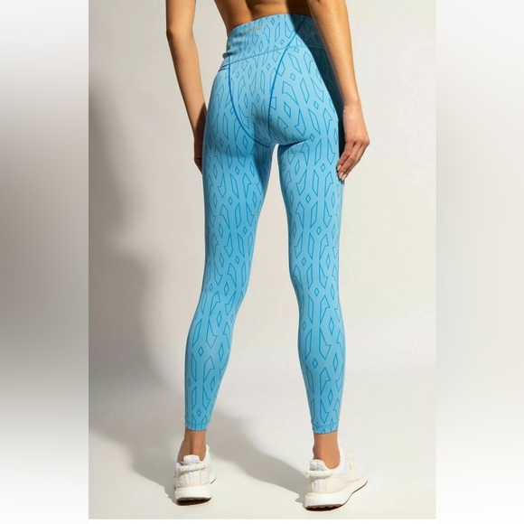 adidas x IVY PARK Sheer Monogram Leggings in Light Blue/Bright Blue - Picture 7 of 13